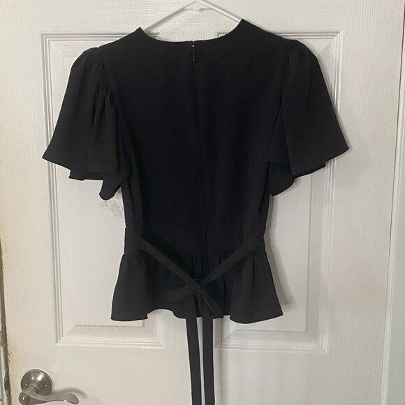 2/$40 - EXPRESS Black Peplum Blouse with Tie Back - Picture 5 of 6